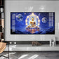 Illuminated Neon Buddha Glass Finish Horizontal Wall Art