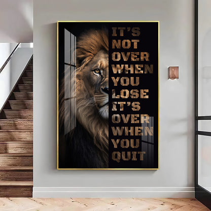 Majestic Wisdom Glass Finish Vertical Wall Art