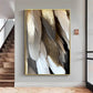 Golden Whisper Elegance Glass Finish Vertical Wall Art