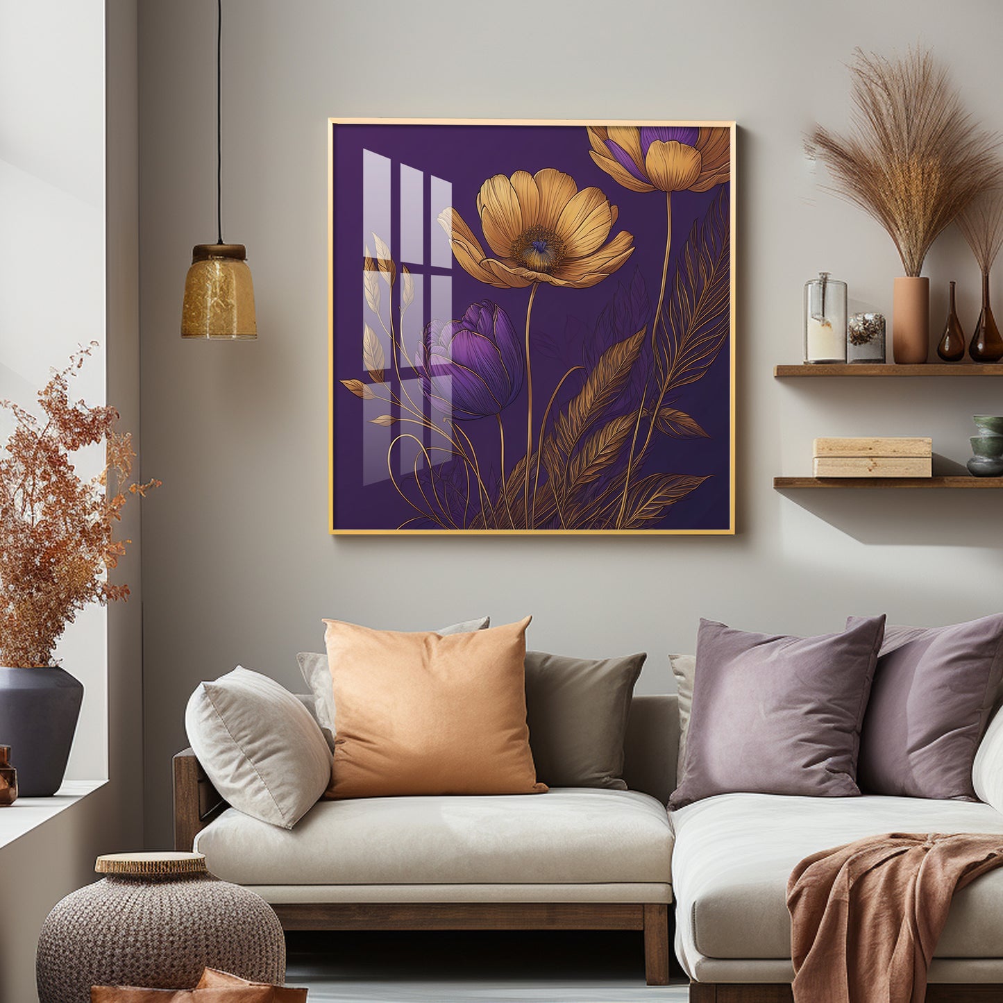 Lavender Haven Decor Glass Finish Square Wall Art