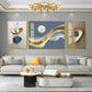 White Pearl Glass Finish Wall Art (Set Of 3)
