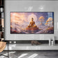 Morning Vibrance Buddha Glass Finish Horizontal Wall Art