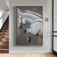 Black & Gold Harmony Horse Glass Finish Vertical Wall Art