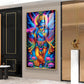 Jai Shree Krishna Glass Finish Vertical Wall Art