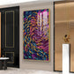 Chromatic Fish Dance Glass Finish Vertical Wall Art