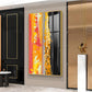 Fiery Essence Glass Finish Vertical Wall Art