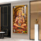 Spiritual Hanuman Ji Glass Finish Vertical Wall Art