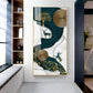 Deer and Tree Glass Finish Vertical Wall Art