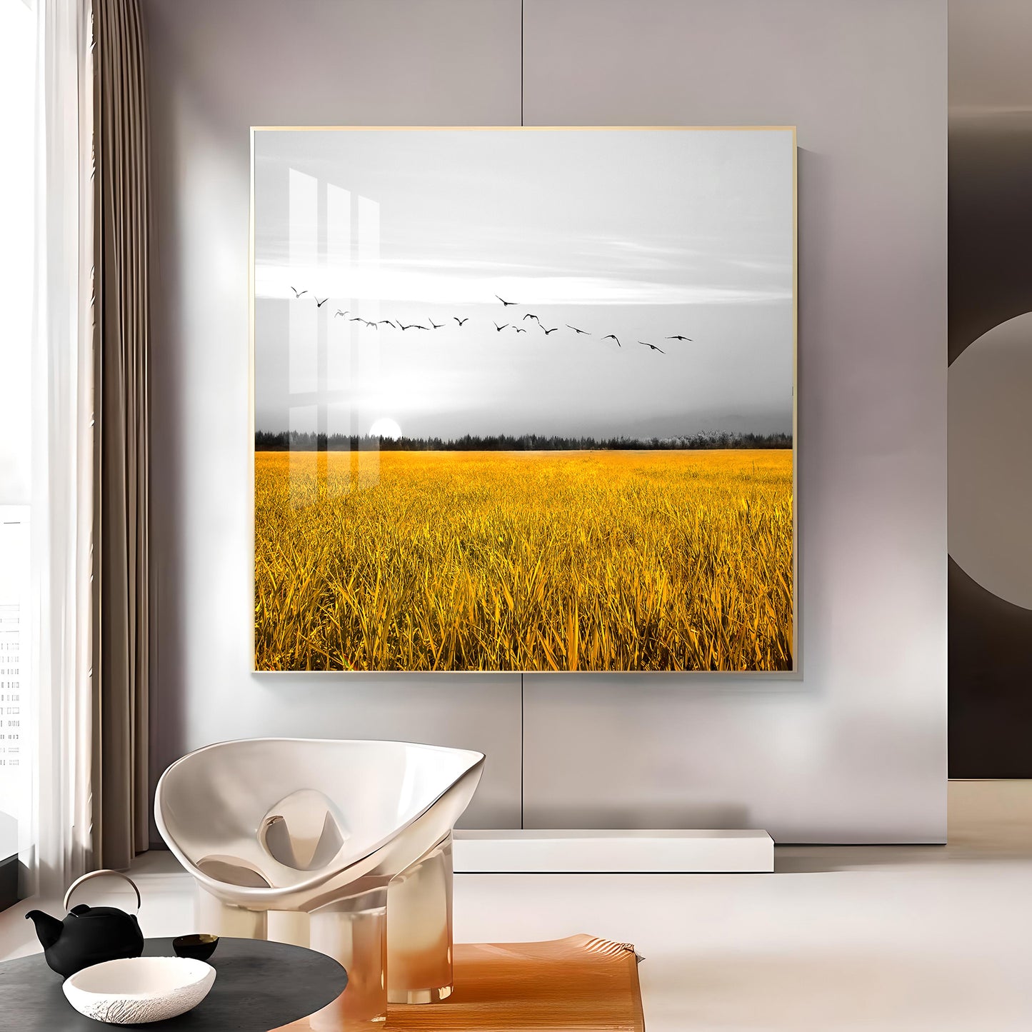 Fields of Freedom Glass Finish Square Wall Art