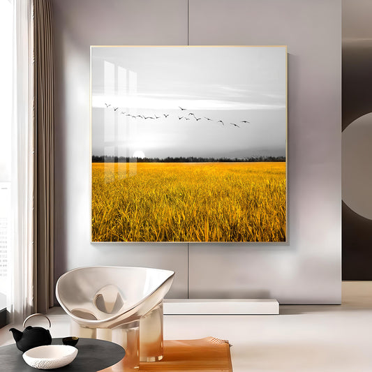 Fields of Freedom Glass Finish Square Wall Art