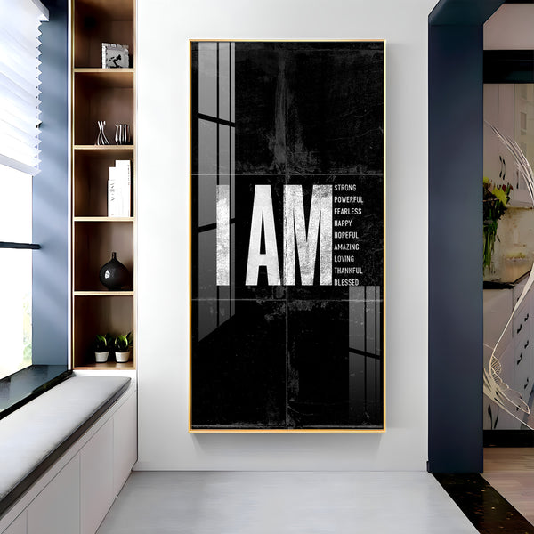 Clean Lines Motivational Glass Finish Vertical Wall Art