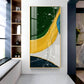 Chic Abstraction Glass Finish Vertical Wall Art