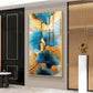 Noir Petal Glass Finish Vertical Wall Art