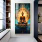 Buddha's Peaceful Retreat Glass Finish Vertical Wall Art