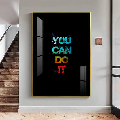 Self Motivation Glass Finish Vertical Wall Art