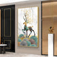 Deer and Its Branches Glass Finish Vertical Wall Art
