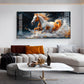 One Horse Running Glass Finish Horizontal Wall Art