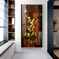 Abstract Deer Portrait Glass Finish Vertical Wall Art