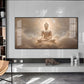 Majestic Buddha Aura Glass Finish Horizontal Wall Art