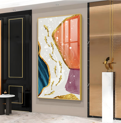 Ethereal Aquatics Glass Finish Vertical Wall Art