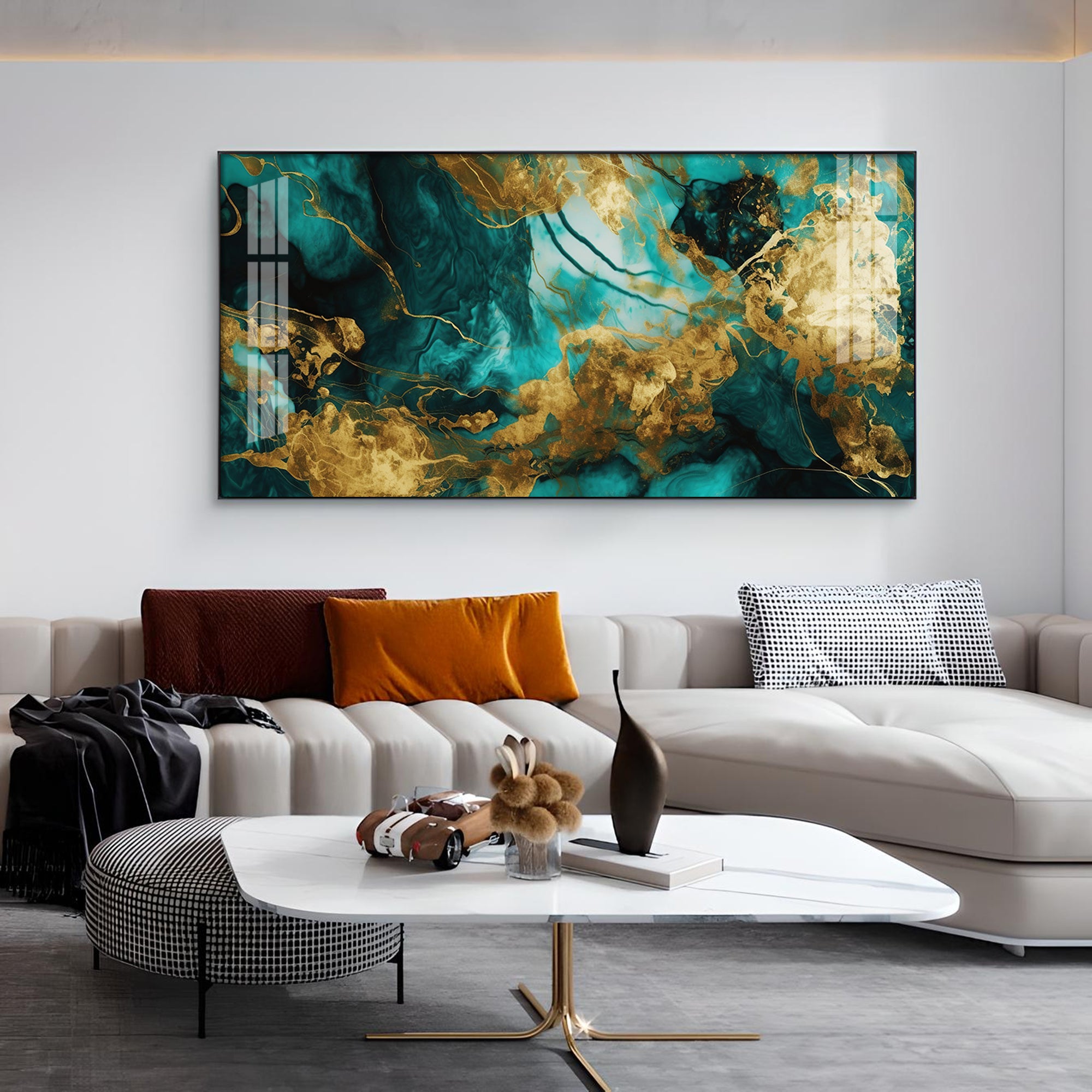 Luxe Fusion Glass Finish Horizontal Wall Art