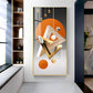 Triangular Geometry Glass Finish Vertical Wall Art
