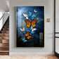 Symphony of Butterflies Glass Finish Vertical Wall Art
