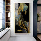 Luxe Leaf Dance Glass Finish Vertical Wall Art