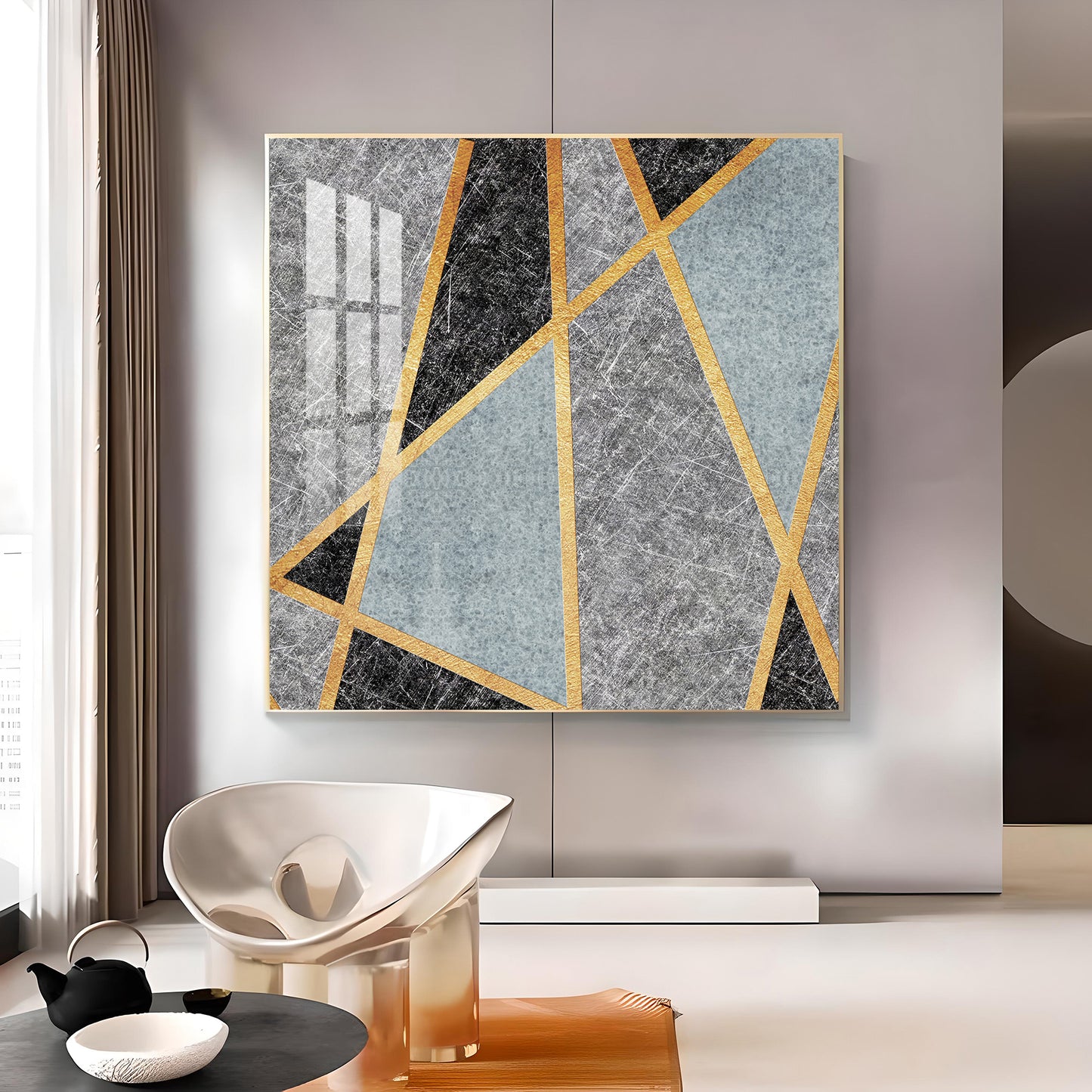 Modern Muse Glass Finish Square Wall Art