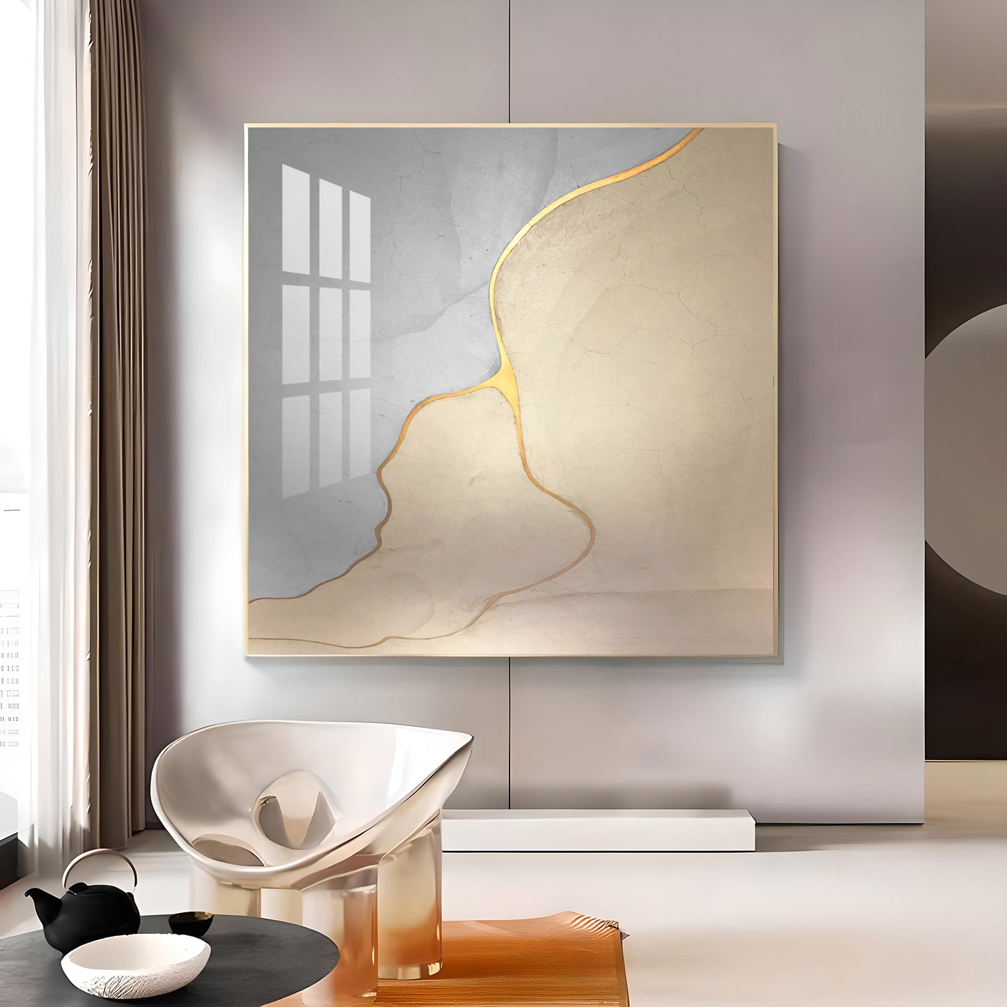 Opulent Aura Glass Finish Square Wall Art