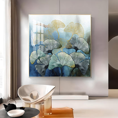 Tranquil Blossom Glass Finish Square Wall Art