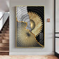 Golden Elegance Wall Decor Glass Finish Vertical Wall Art