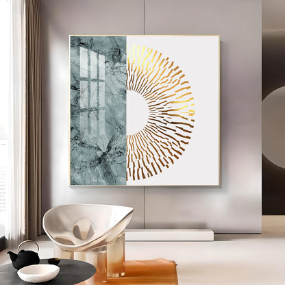 Golden Glided Glass Finish Square Wall Art