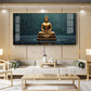 Golden Calm Budha Glass Finish Horizontal Wall Art