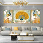 Regal Feathers Glass Finish Wall Art (Set Of 3)
