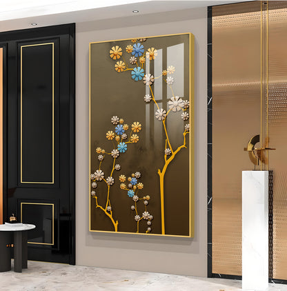 Blossom Mural Glass Finish Vertical Wall Art