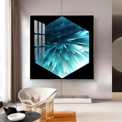 Oceanic Abstraction Glass Finish Square Wall Art