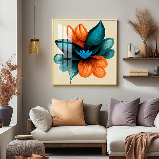 Abstract Ethereal Petals Glass Finish Square Wall Art