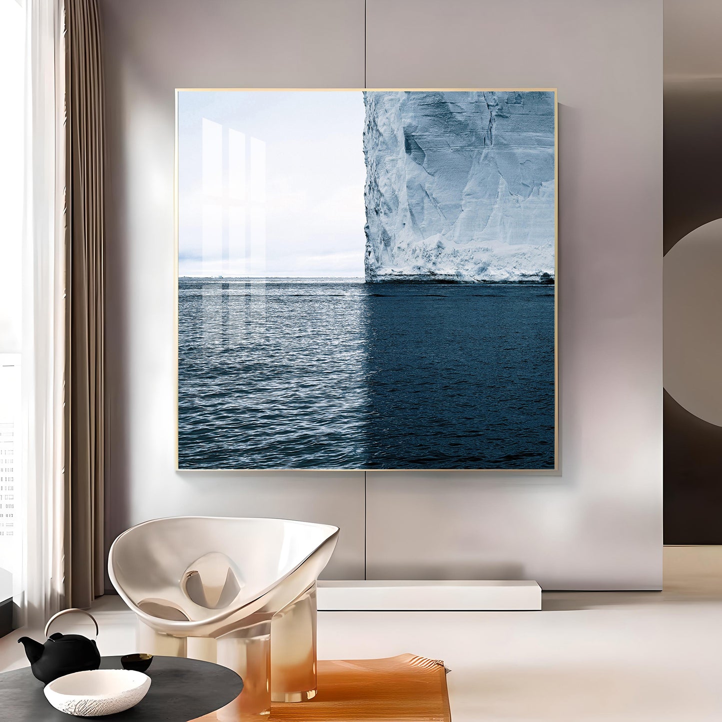 Glacial Dreamscape Glass Finish Square Wall Art