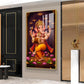 Hindu God Ganesh Glass Finish Vertical Wall Art