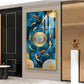 Blue Serenity Glass Finish Vertical Wall Art