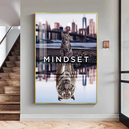 Elevate Your Mindset Glass Finish Vertical Wall Art