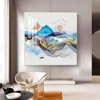 Alpine Vista Glass Finish Square Wall Art