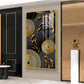 Goldfish Elegance Glass Finish Vertical Wall Art