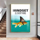 Mindset Is Everything Glass Finish Vertical Wall Art