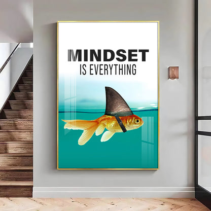 Mindset Is Everything Glass Finish Vertical Wall Art