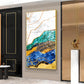 Celestial Marble Fusion Glass Finish Vertical Wall Art