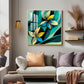 Shaded Contemporary Bloom Glass Finish Square Wall Art