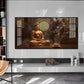 Buddha In Peace Glass Finish Horizontal Wall Art