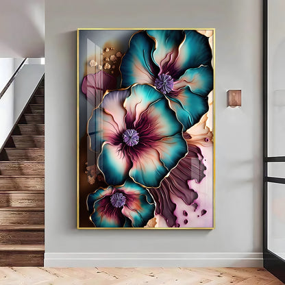 Elysian Blooms Glass Finish Vertical Wall Art